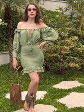 VESTIDO AMANHECER OMBRO A OMBRO DET EM RENDA MG BUFANTE 12104 DI LUSSO TUART