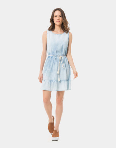 VESTIDO PEPLUM JEANS CLARO PP LEZ A LEZ L 8013