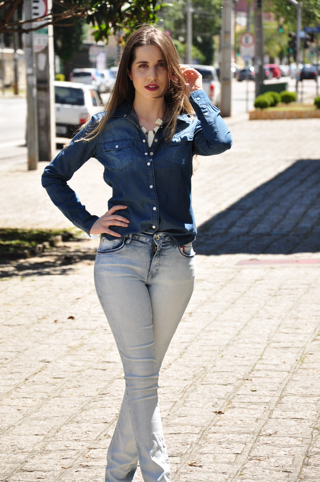 CAMISA JEANS ESCURA CANAL