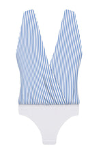 BODY FRENTE ÚNICA LISTRAS AZUL MARGARET LEZ A LEZ 1437L