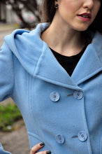 Casaco de lã com Capuz - azul bebê - Hekla